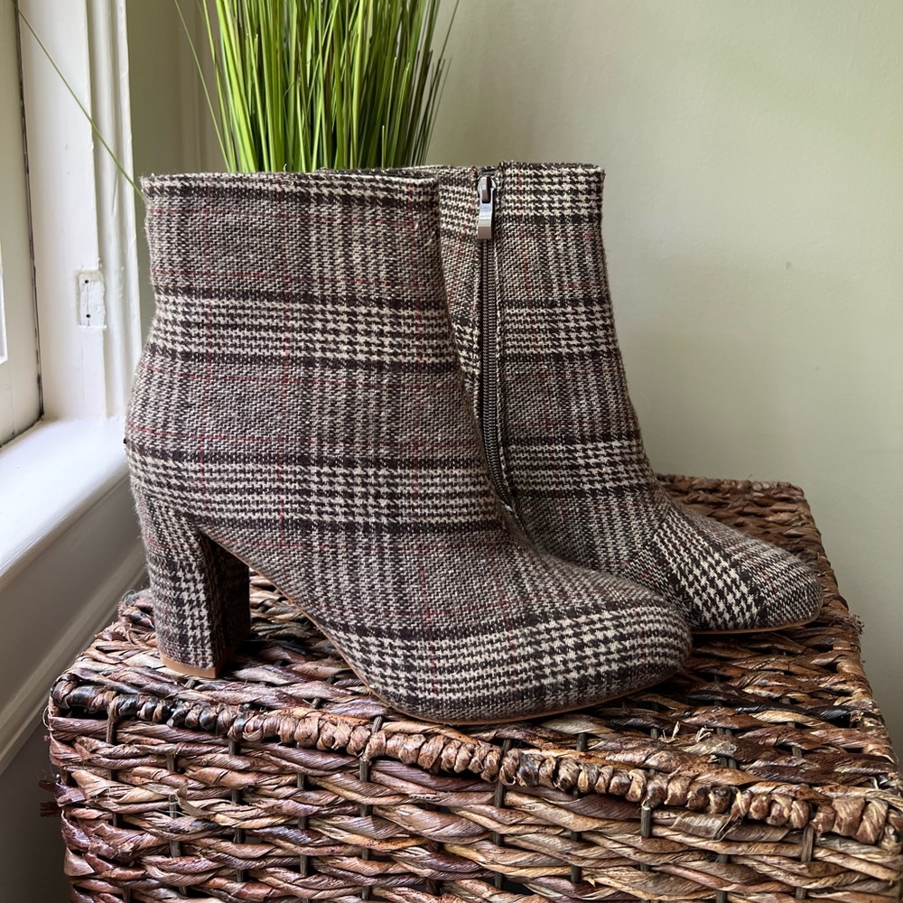 Plaid Heeled Booties - Picture 3 of 6